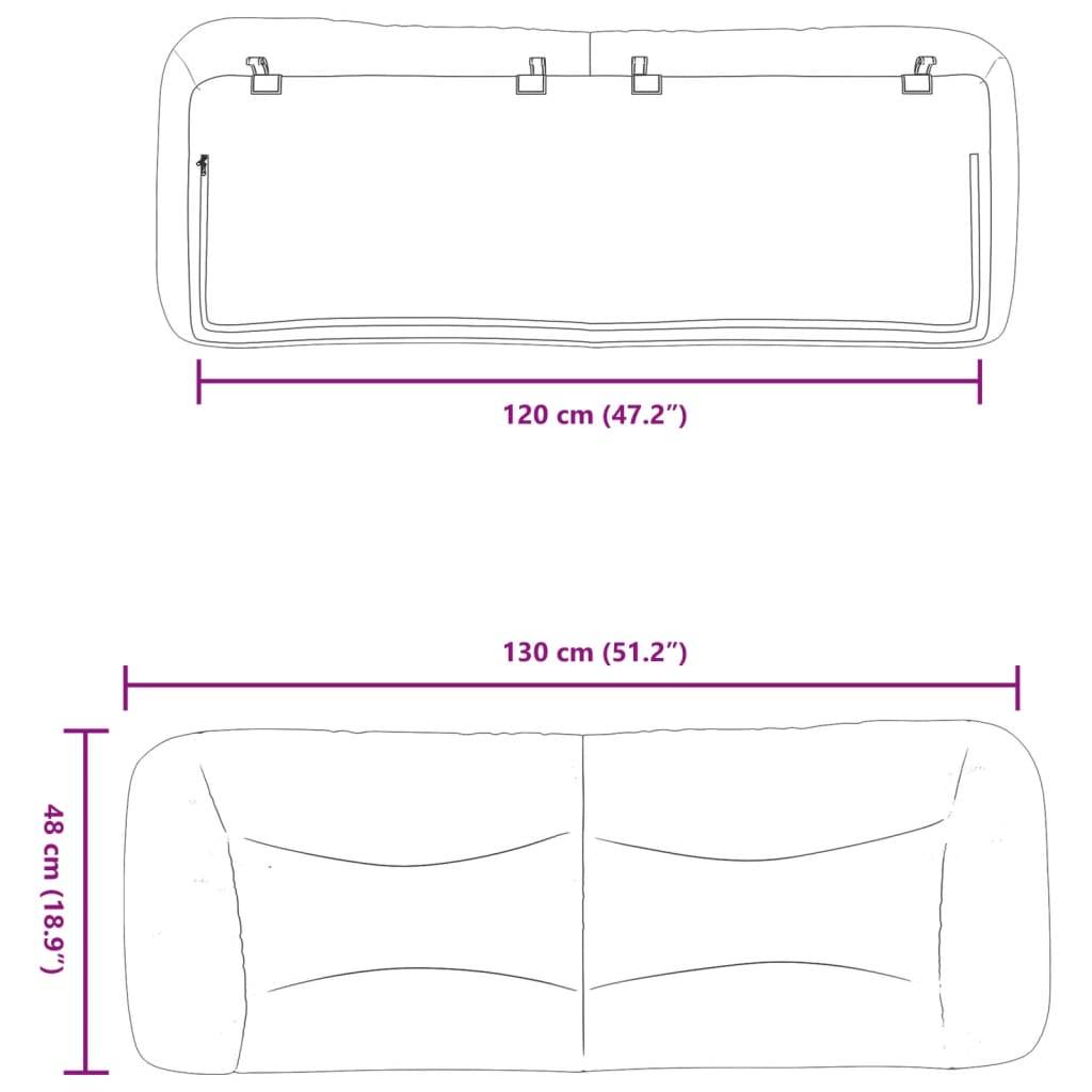 vidaXL Kopfteil-Kissen "Hvar" Braun 120 cm Kunstleder