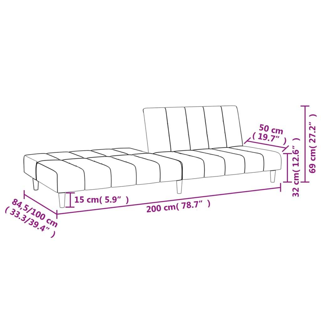 vidaXL Schlafsofa 2-Sitzer Rosa Samt