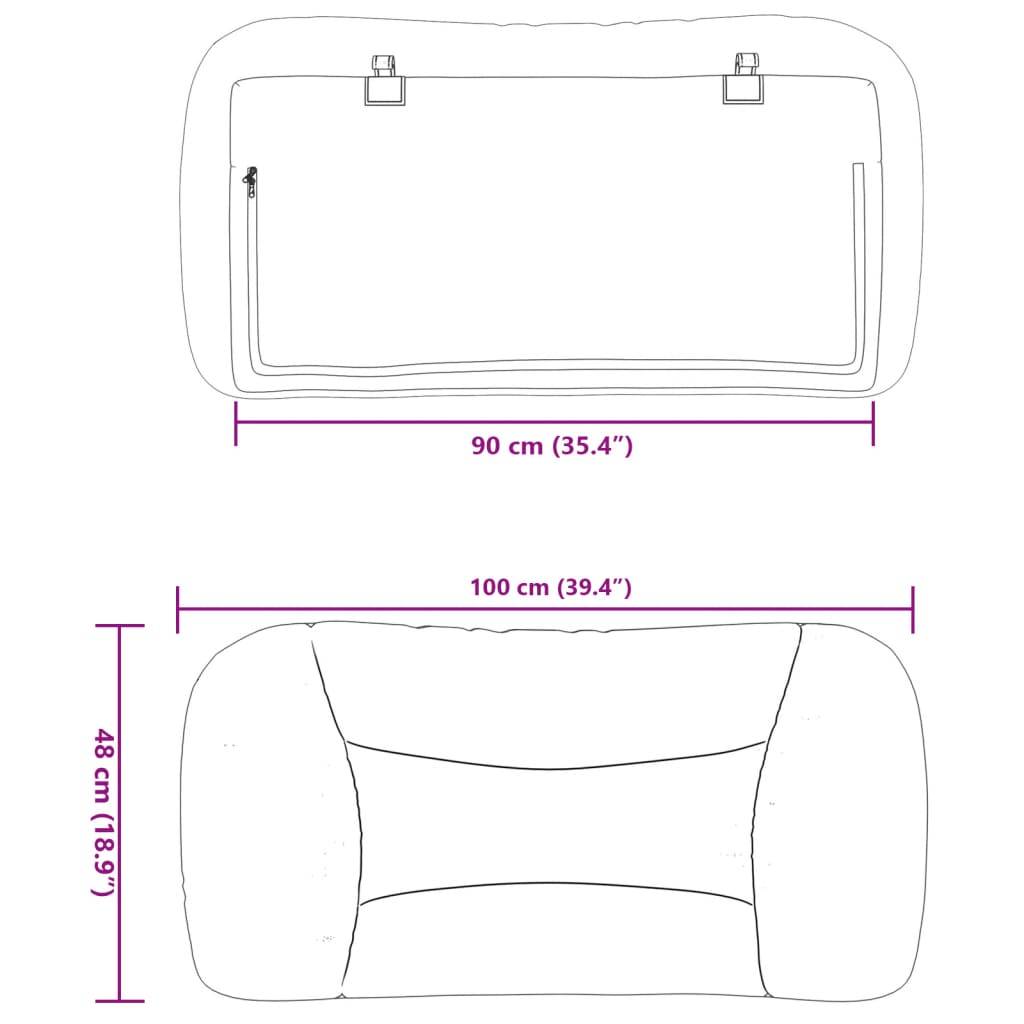 vidaXL Kopfteil-Kissen "Hvar" Creme 90 cm Stoff