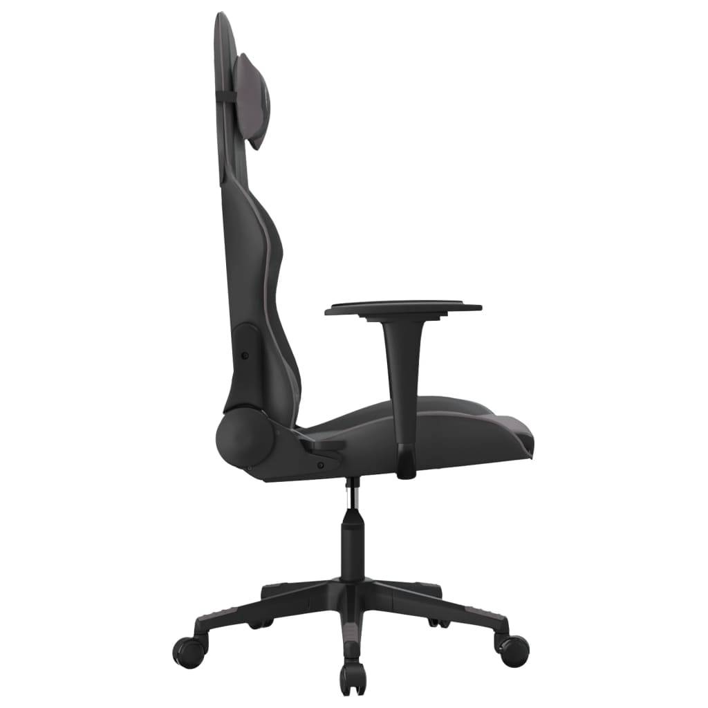 vidaXL Gaming-Stuhl mit Massagefunktion Schwarz und Grau Kunstleder