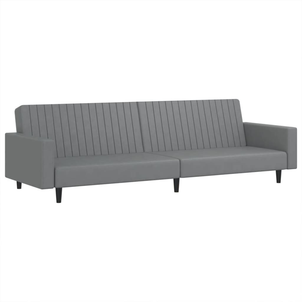 vidaXL Schlafsofa 2-Sitzer Grau Kunstleder
