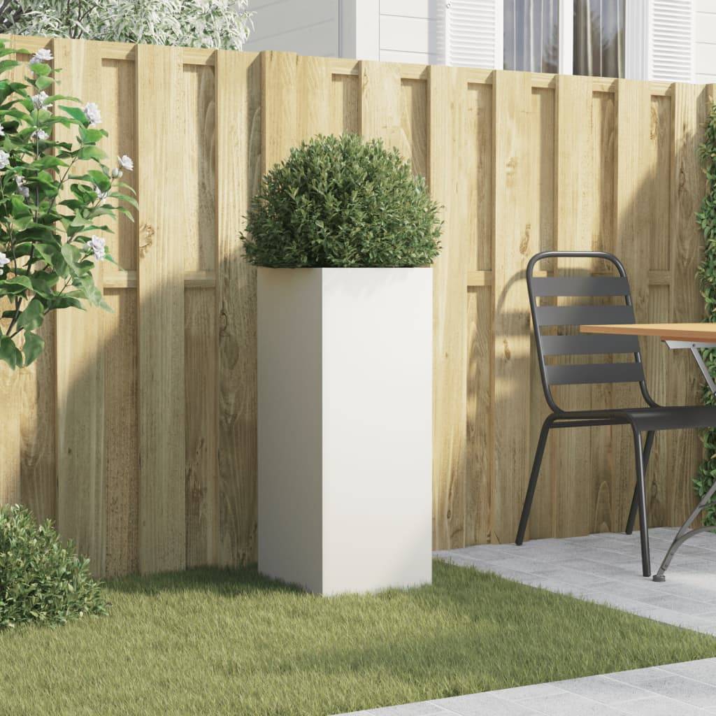 vidaXL Pflanzkübel Weiß 32x29x75 cm Stahl