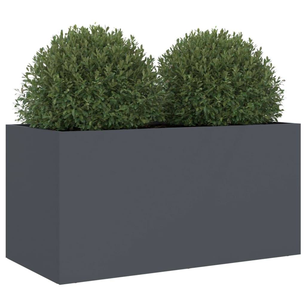 vidaXL Pflanzkübel Anthrazit 62x30x29 cm Stahl