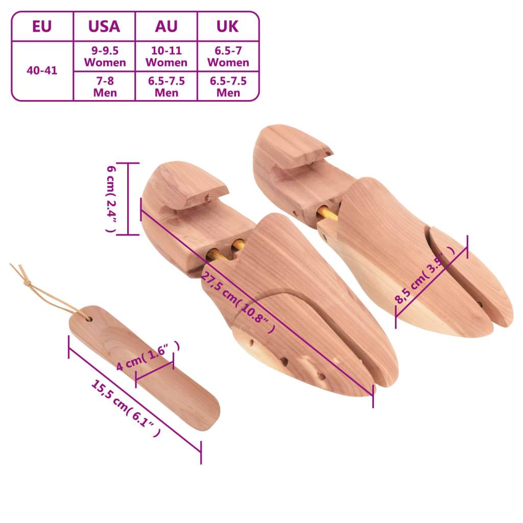 vidaXL Schuhspanner mit Schuhlöffel EU 40-41 Massivholz Zeder