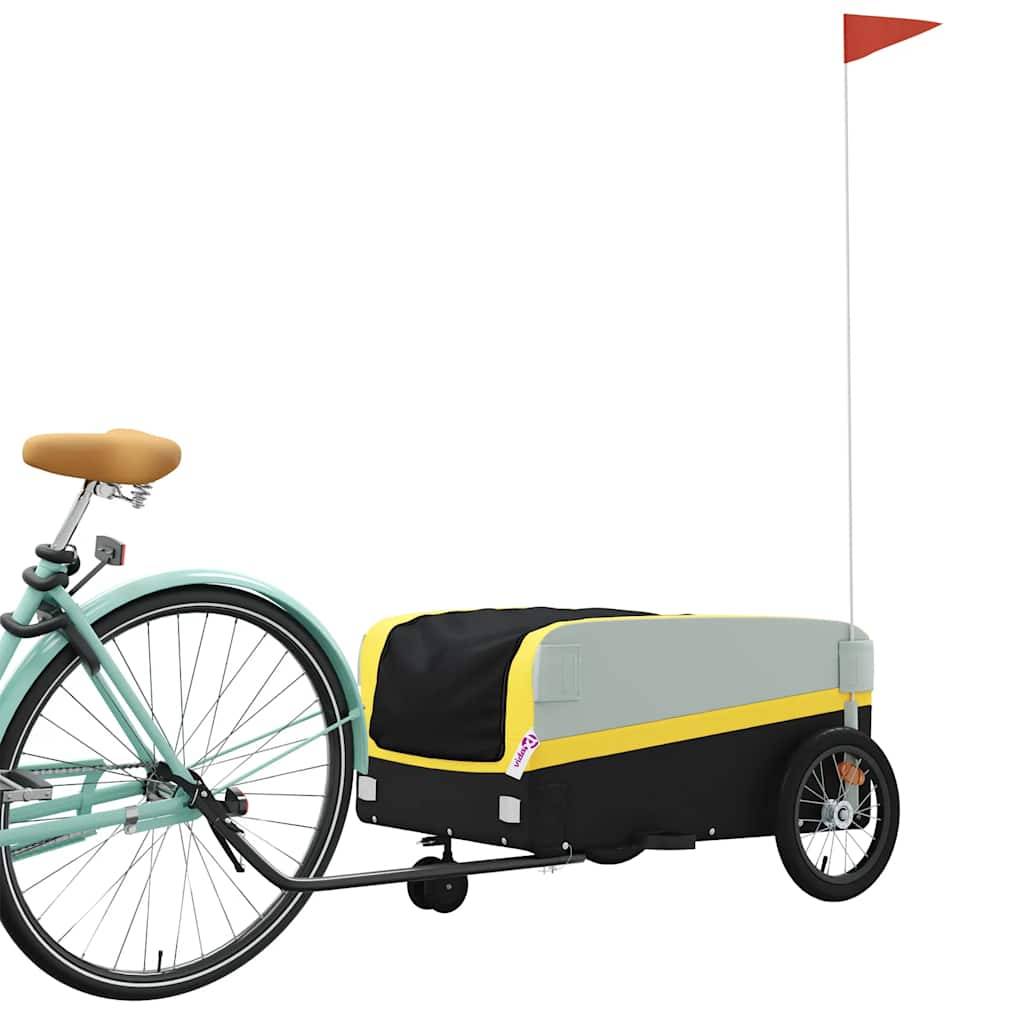 vidaXL Fahrradanhänger Schwarz und Gelb 45 kg Eisen