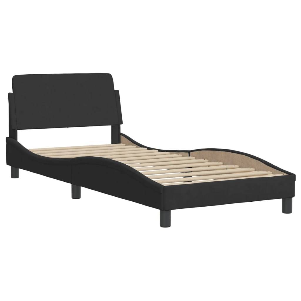 vidaXL Bettgestell ohne Matratze "Hanko" Schwarz 80x200 cm Samt