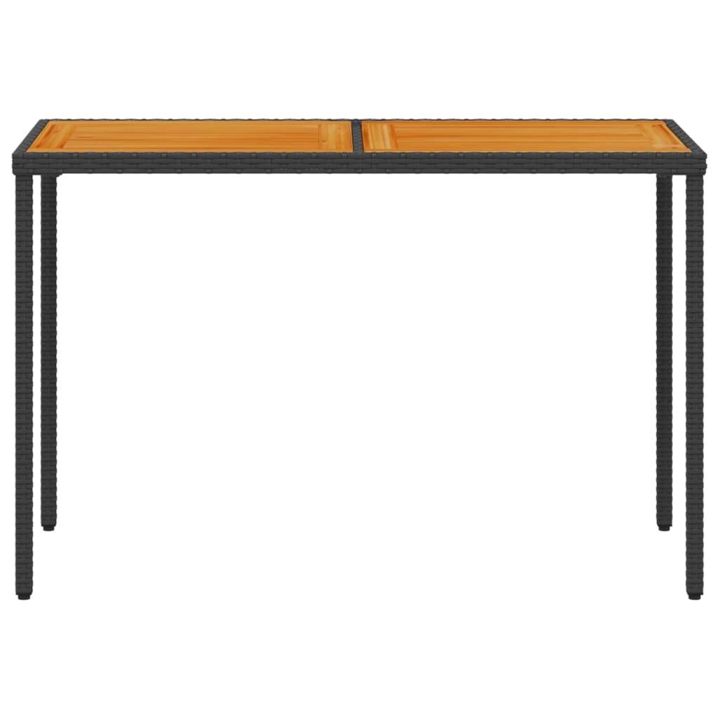 vidaXL Gartentisch mit Akazienholz-Platte 115x54x74 cm Poly Rattan