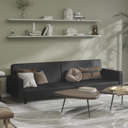 vidaXL Schlafsofa 2-Sitzer Schwarz Kunstleder vidaXL Schlafsofa 2-Sitzer Schwarz Kunstleder