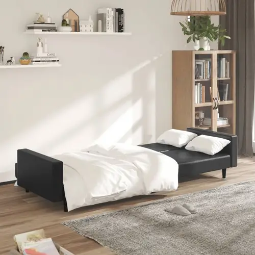 vidaXL Schlafsofa 2-Sitzer Schwarz Kunstleder vidaXL Schlafsofa 2-Sitzer Schwarz Kunstleder