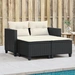 vidaXL Gartensofa 2-Sitzer mit Hockern Schwarz Poly Rattan vidaXL Gartensofa 2-Sitzer mit Hockern Schwarz Poly Rattan
