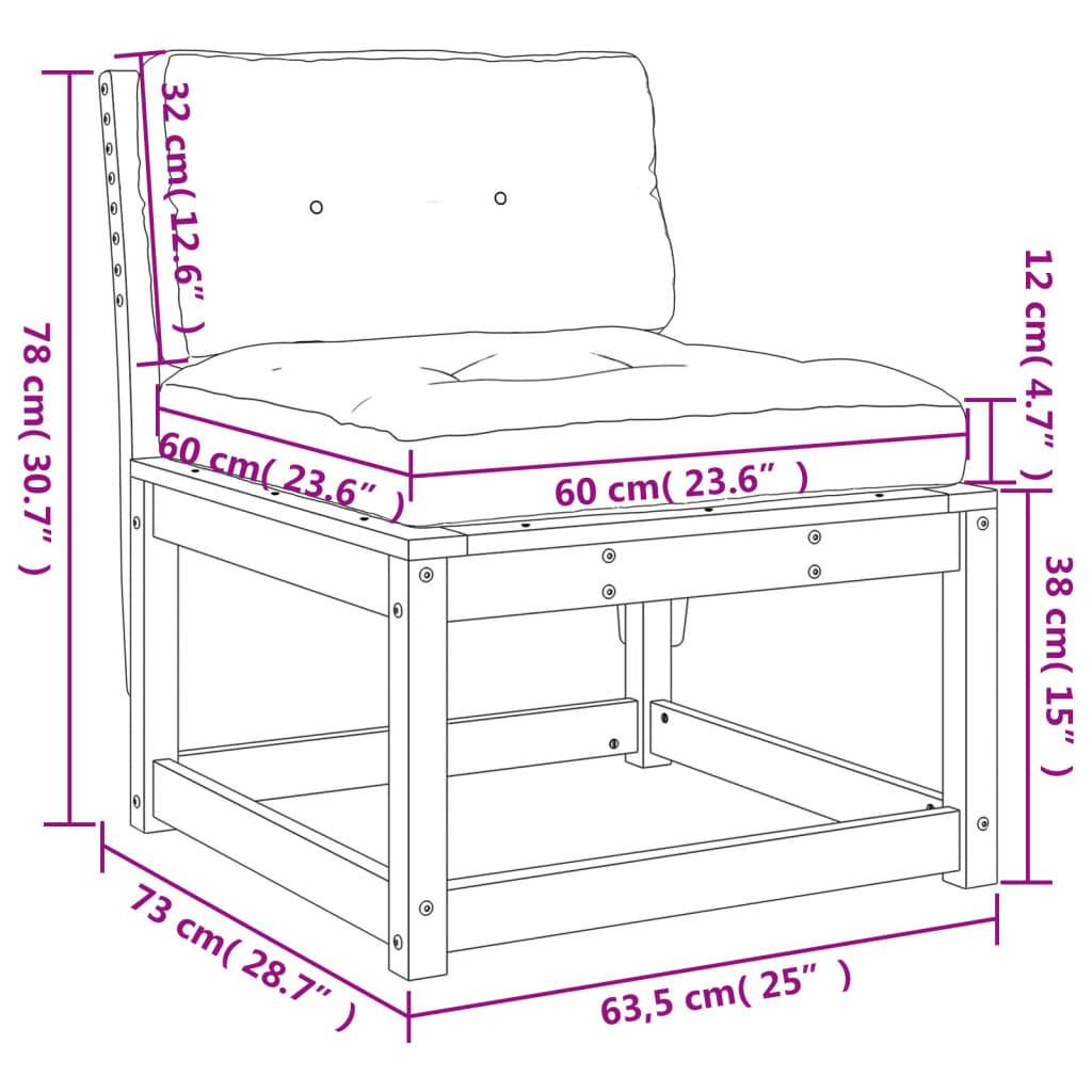 vidaXL Gartensofas mit Kissen 2 Stk. Weiß Massivholz Kiefer