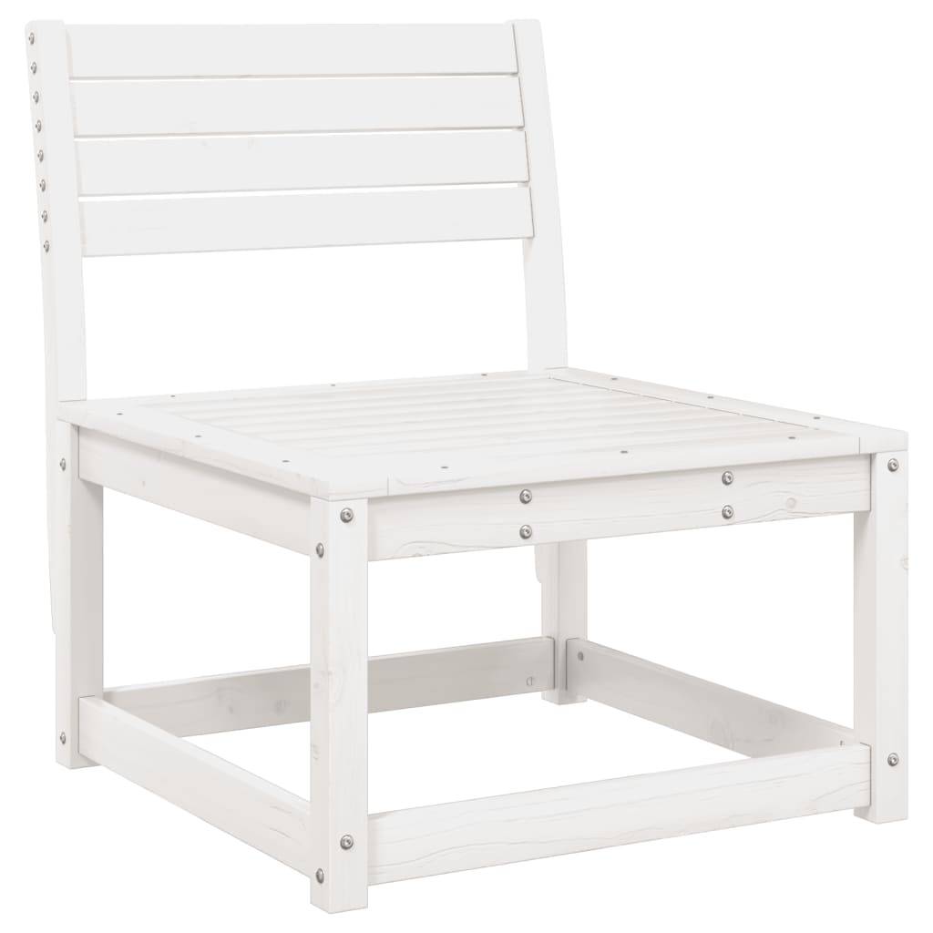 vidaXL Gartensofas mit Kissen 2 Stk. Weiß Massivholz Kiefer