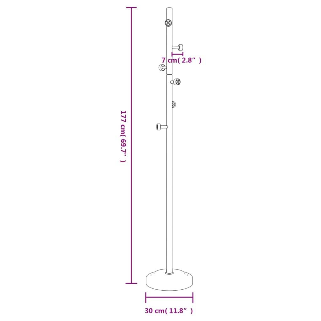 vidaXL Garderobenständer Schwarz 177 cm Pulverbeschichtetes Eisen