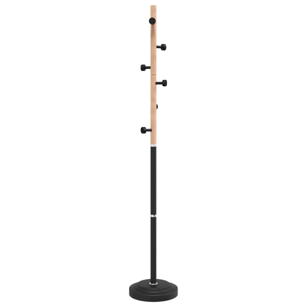 vidaXL Garderobenständer Schwarz 177 cm Pulverbeschichtetes Eisen