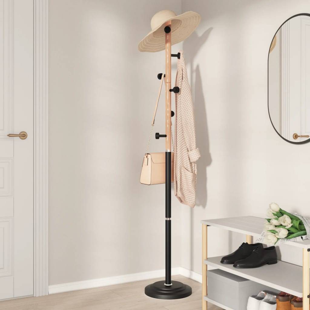 vidaXL Garderobenständer Schwarz 177 cm Pulverbeschichtetes Eisen
