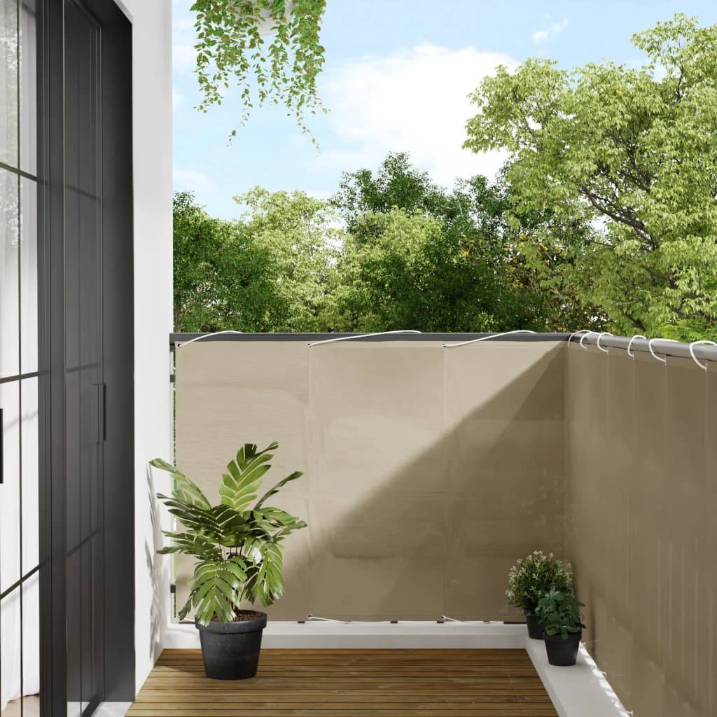 vidaXL Balkon-Sichtschutz Beige 120x800 cm 100 % Polyester-Oxford