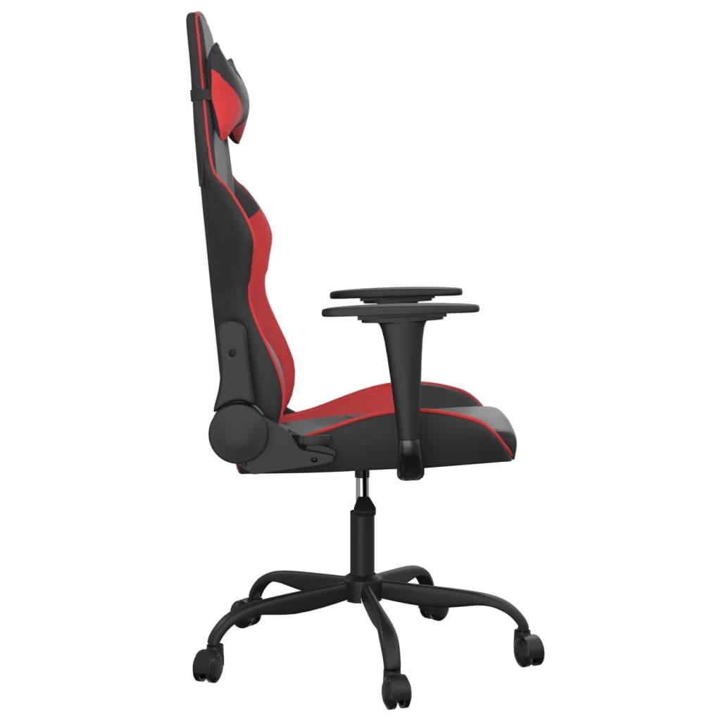 vidaXL Gaming-Stuhl mit Massagefunktion Schwarz und Rot Kunstleder