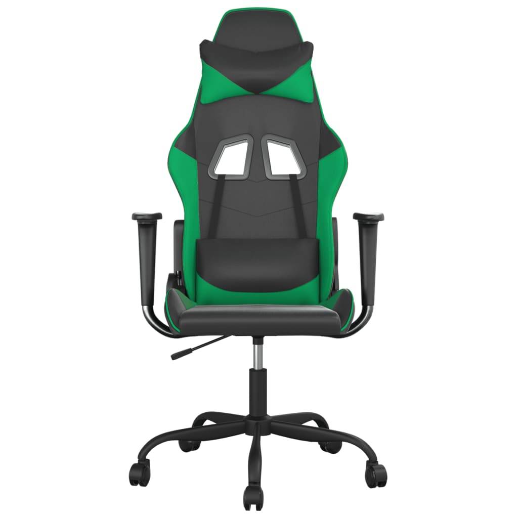 vidaXL Gaming-Stuhl mit Massagefunktion Schwarz und Grün Kunstleder
