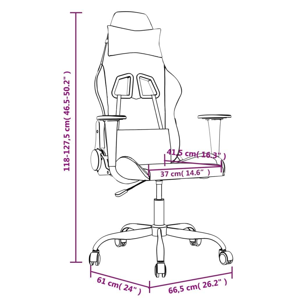 vidaXL Gaming-Stuhl mit Massagefunktion Weiß und Schwarz Kunstleder