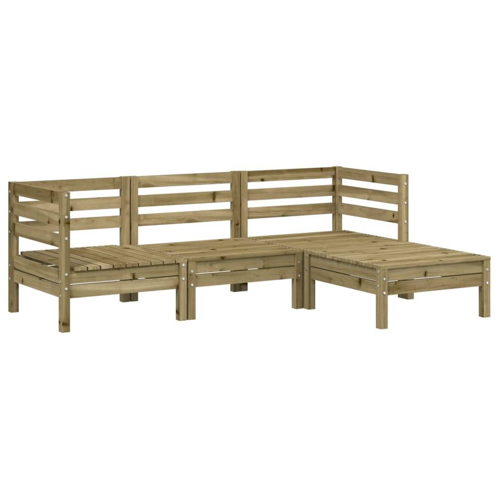 vidaXL Gartensofa 3-Sitzer mit Hocker Kiefernholz Imprägniert