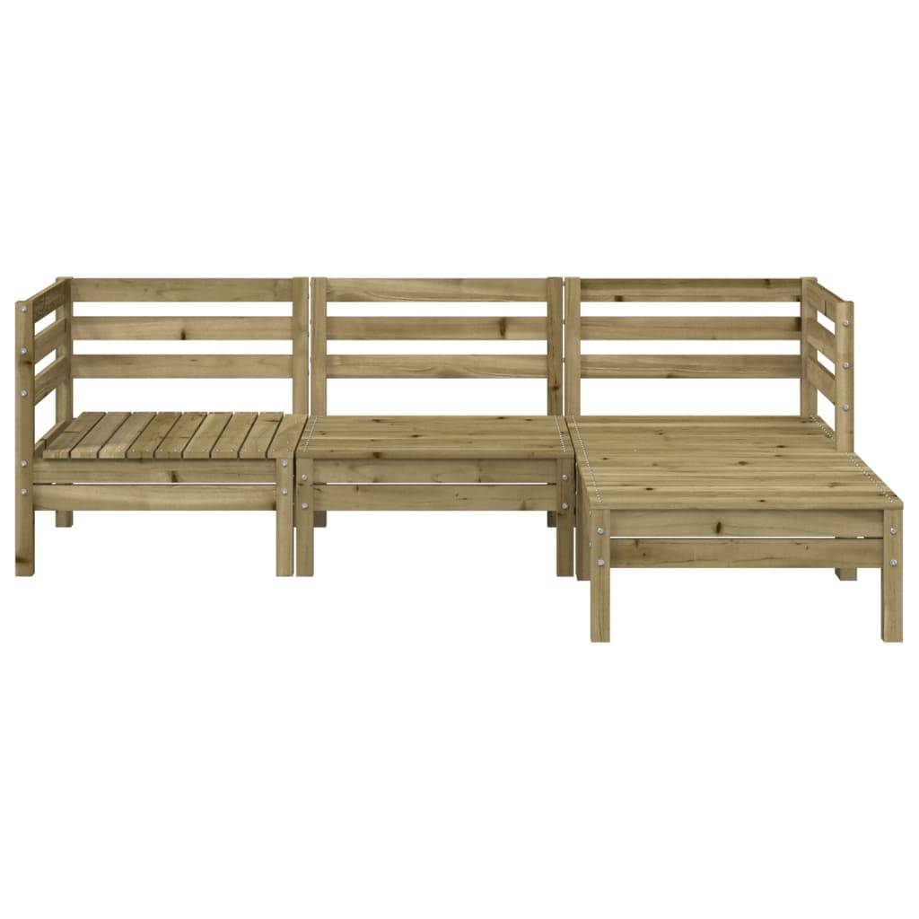 vidaXL Gartensofa 3-Sitzer mit Hocker Kiefernholz Imprägniert