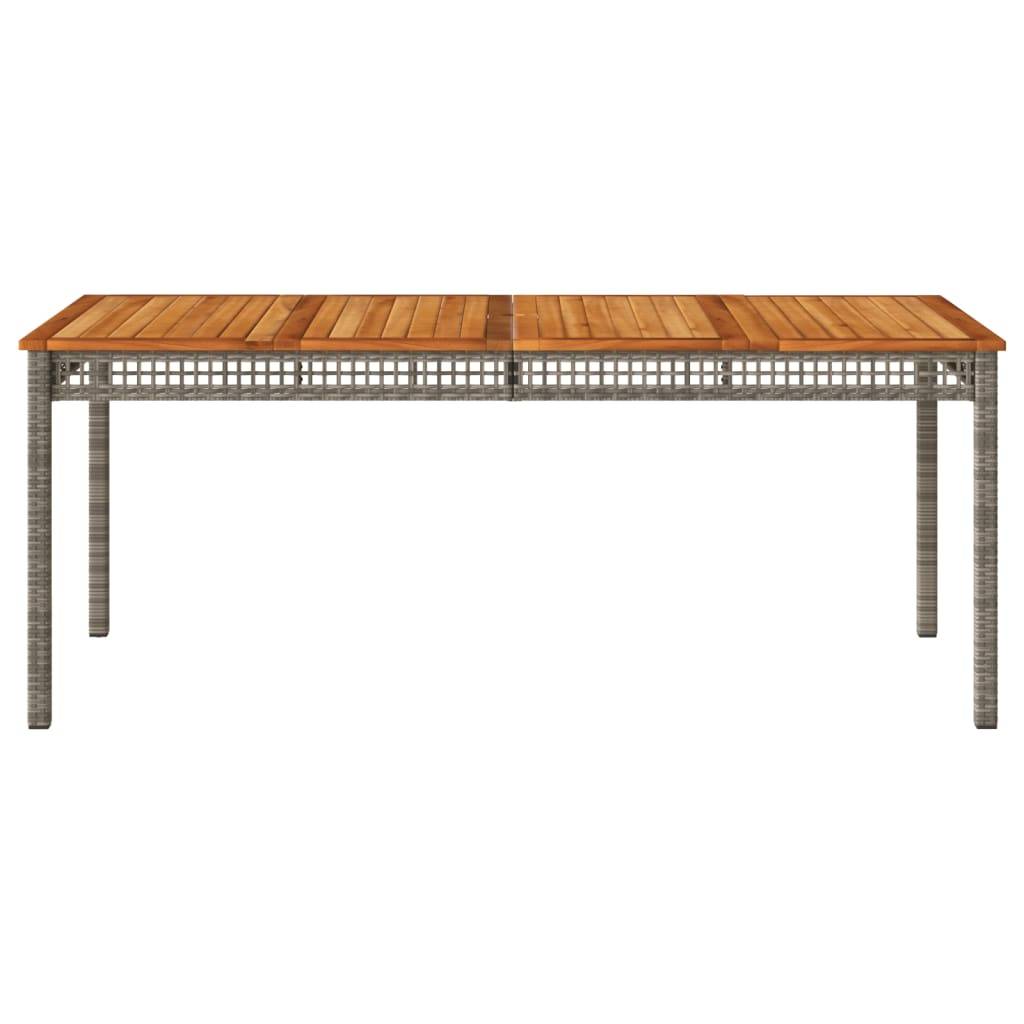 vidaXL Gartentisch Grau 180x90x75 cm Poly Rattan Akazienholz