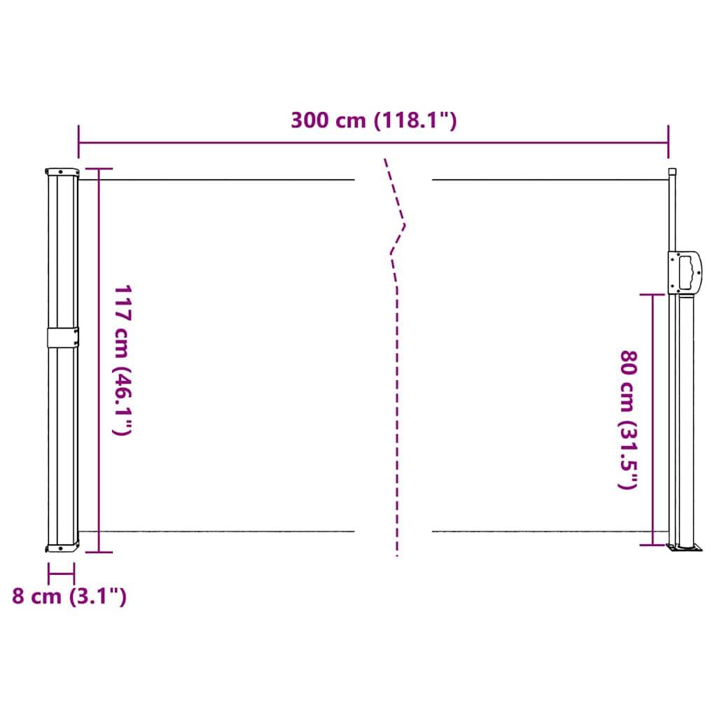 vidaXL Seitenmarkise Ausziehbar Braun 117x300 cm