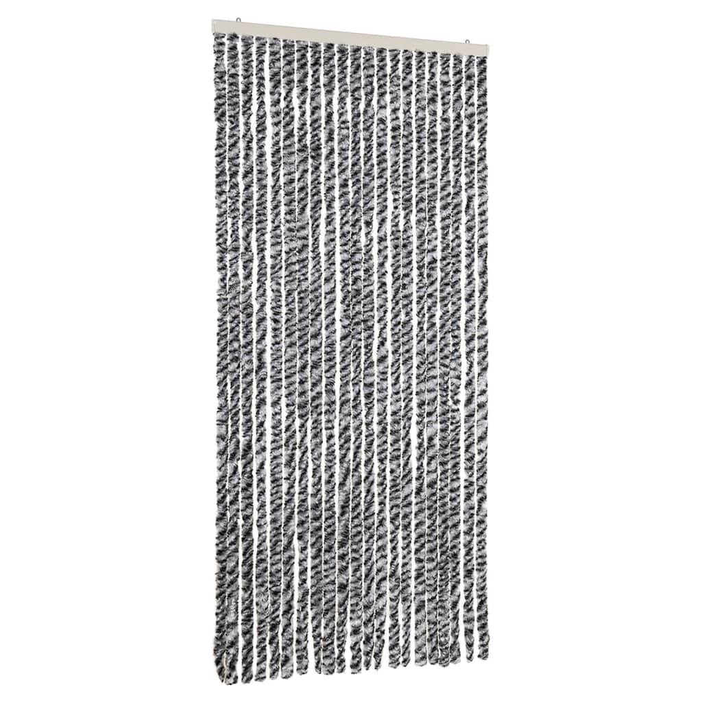 vidaXL Fliegenvorhang Grau, Schwarz und Weiß 90x200 cm Chenille