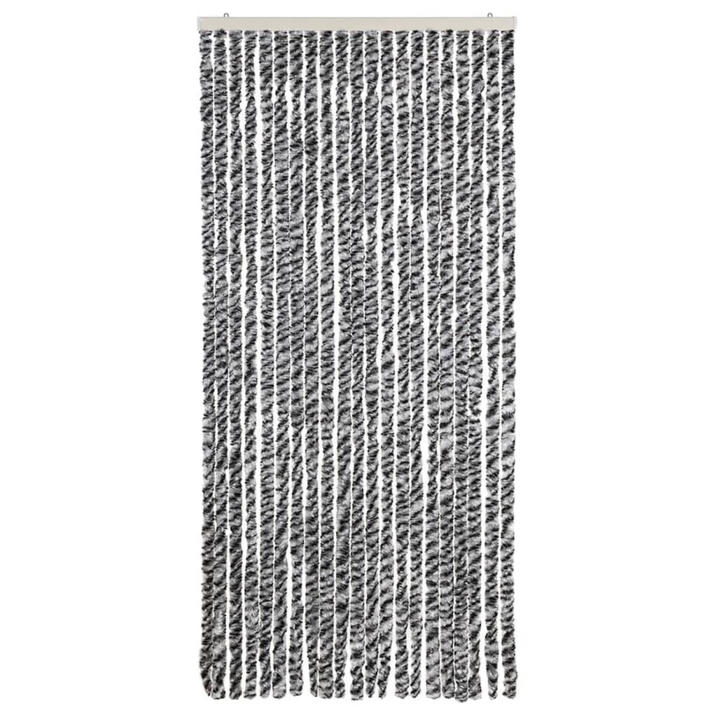vidaXL Fliegenvorhang Grau, Schwarz und Weiß 90x200 cm Chenille