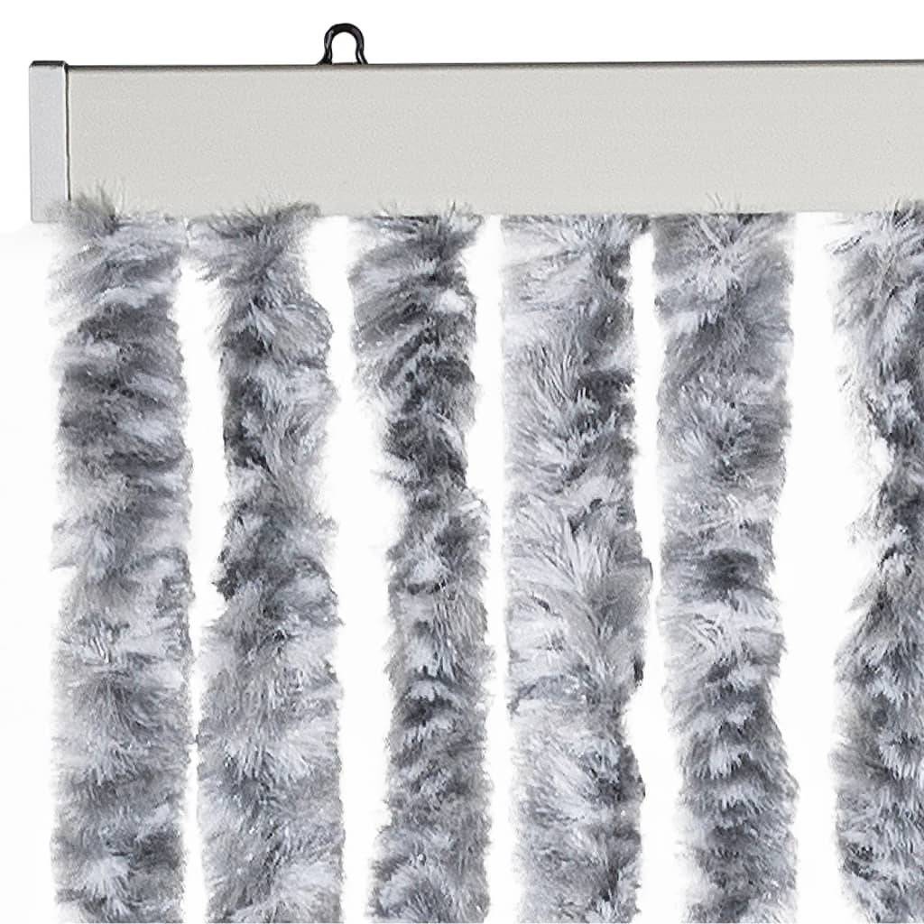 vidaXL Insektenschutz-Vorhang Weiß und Grau 100x220 cm Chenille