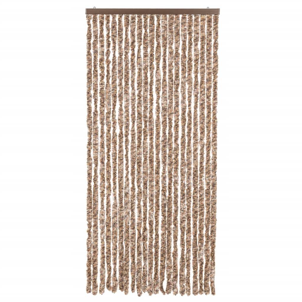 vidaXL Fliegenvorhang Beige und Dunkelbraun 90x200 cm Chenille