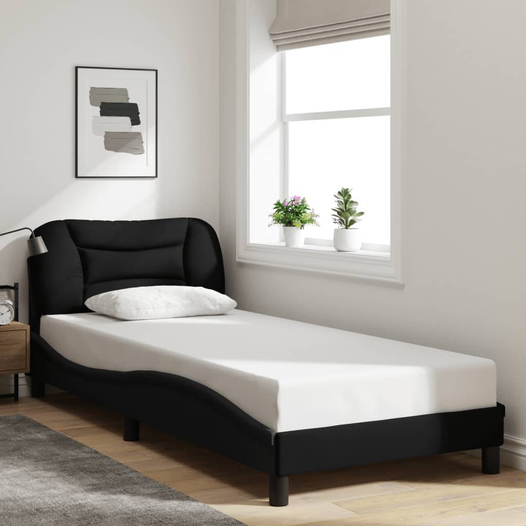 vidaXL Bettgestell ohne Matratze "Hvar" Schwarz 90x200 cm Stoff