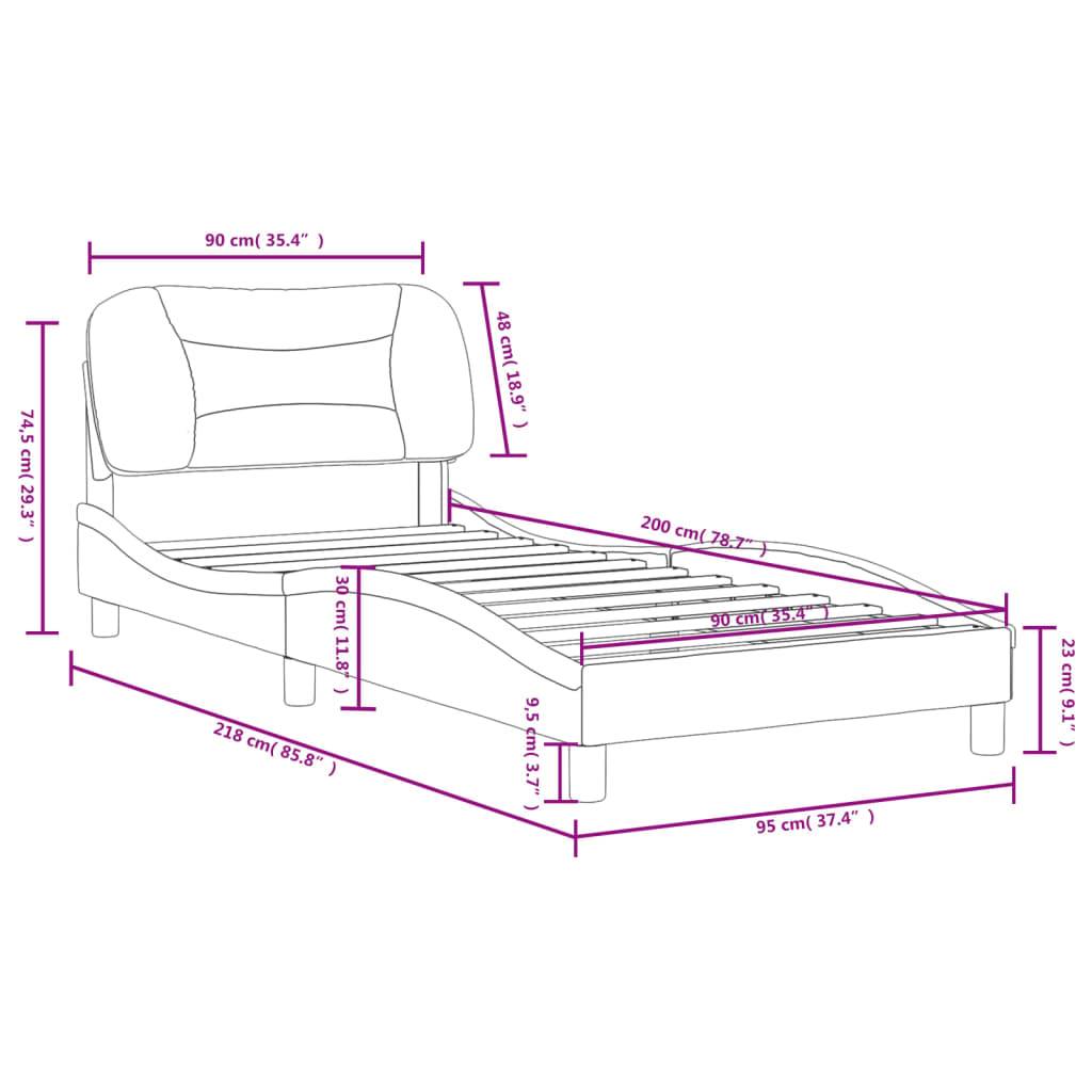 vidaXL Bettgestell ohne Matratze "Hvar" Schwarz 90x200 cm Stoff
