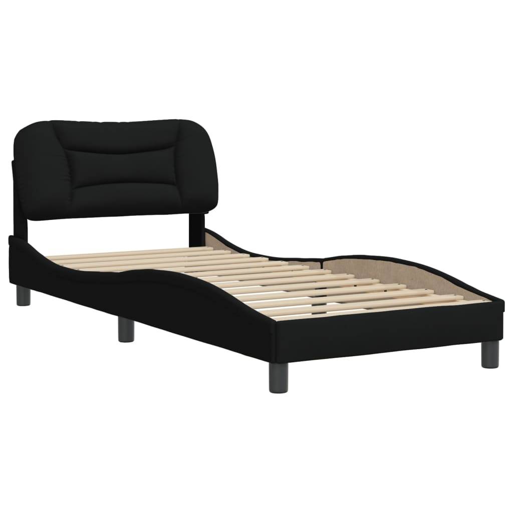 vidaXL Bettgestell ohne Matratze "Hvar" Schwarz 90x200 cm Stoff