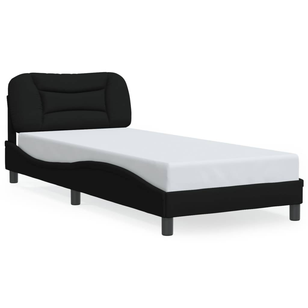 vidaXL Bettgestell ohne Matratze "Hvar" Schwarz 90x200 cm Stoff