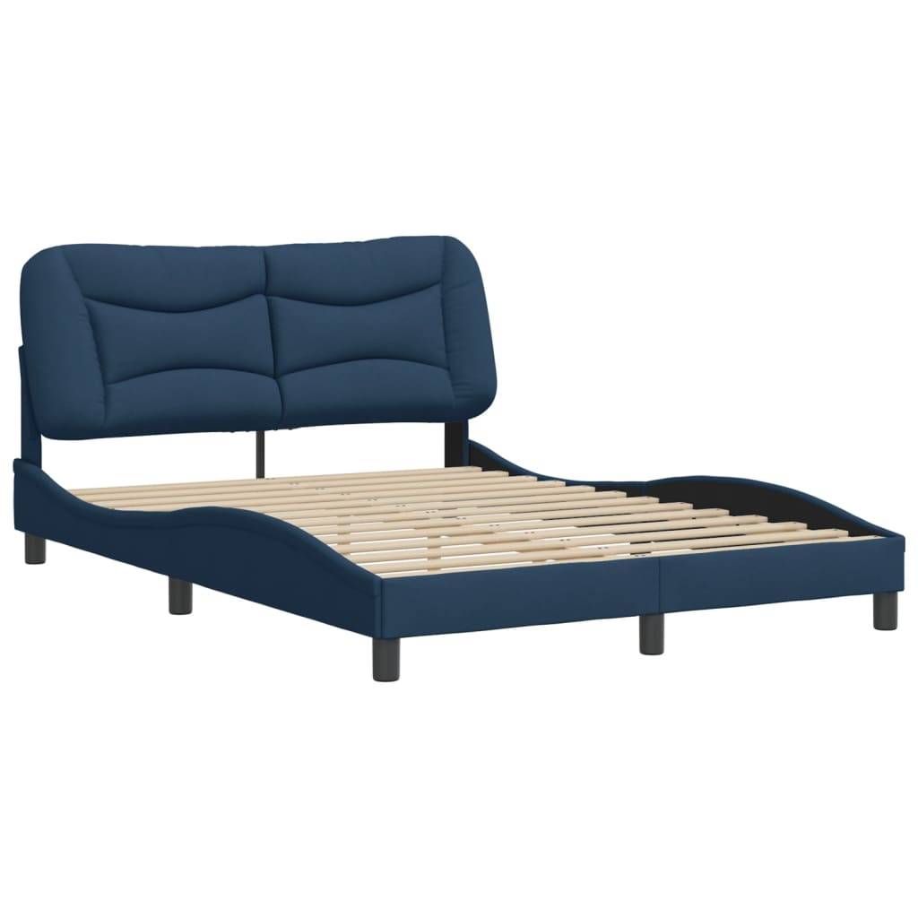 vidaXL Bettgestell ohne Matratze "Hvar" Blau 140x200 cm Stoff