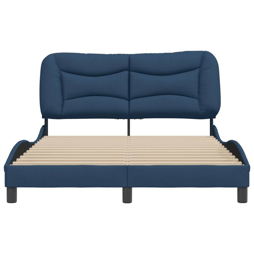 vidaXL Bettgestell ohne Matratze "Hvar" Blau 140x200 cm Stoff