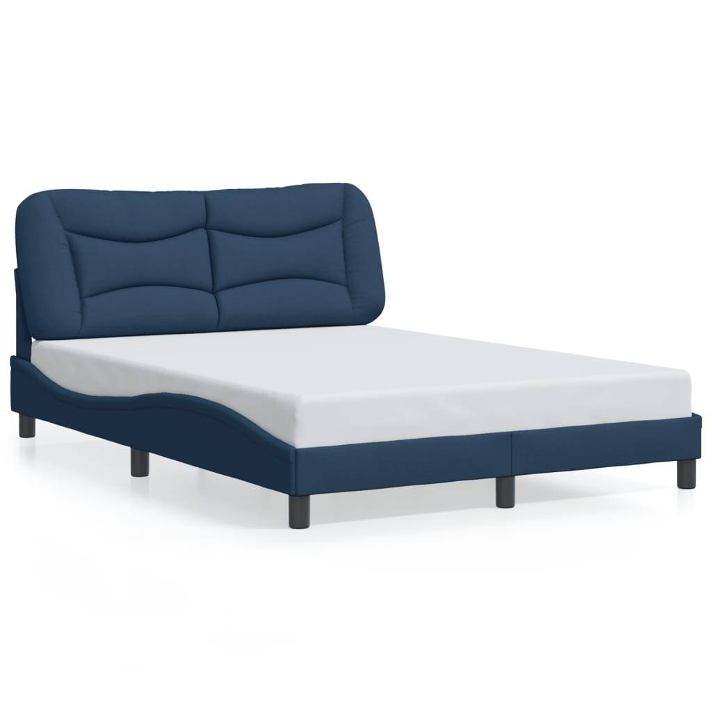 vidaXL Bettgestell ohne Matratze "Hvar" Blau 140x200 cm Stoff