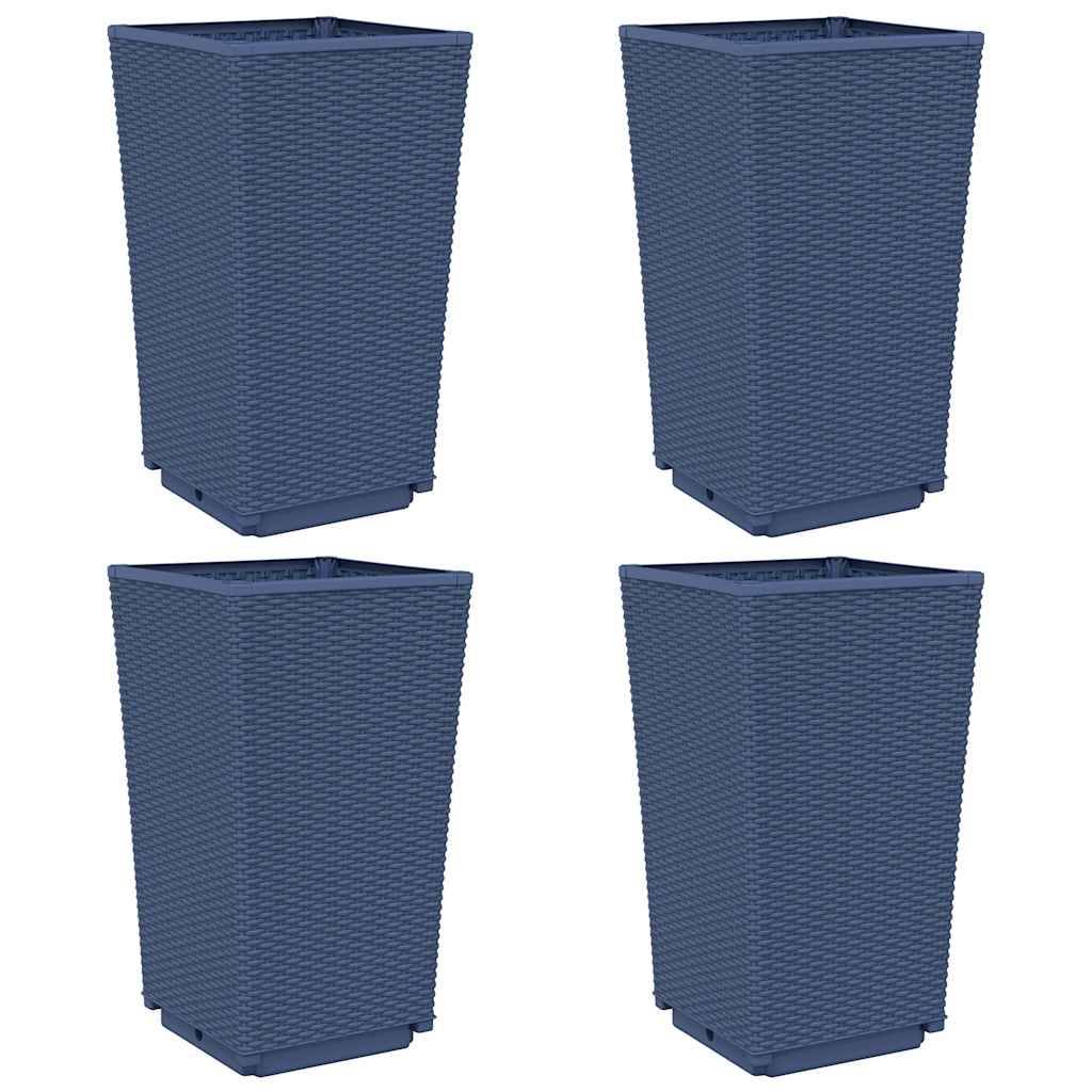 vidaXL Pflanzkübel 4 Stk. Blaugrau 32,5x32,5x57 cm PP
