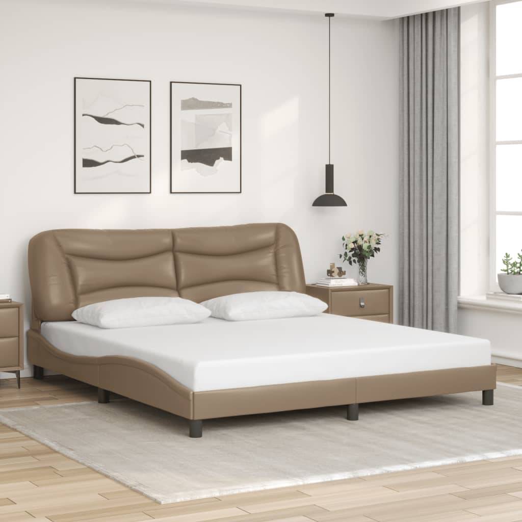 vidaXL Bettgestell ohne Matratze "Hvar" Cappuccino-Braun 180x200 cm Kunstleder
