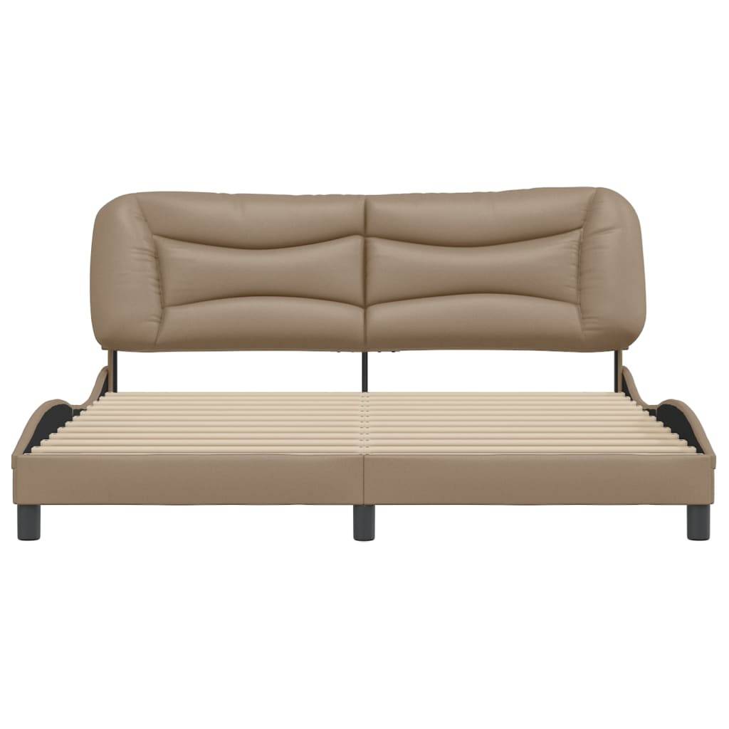 vidaXL Bettgestell ohne Matratze "Hvar" Cappuccino-Braun 180x200 cm Kunstleder