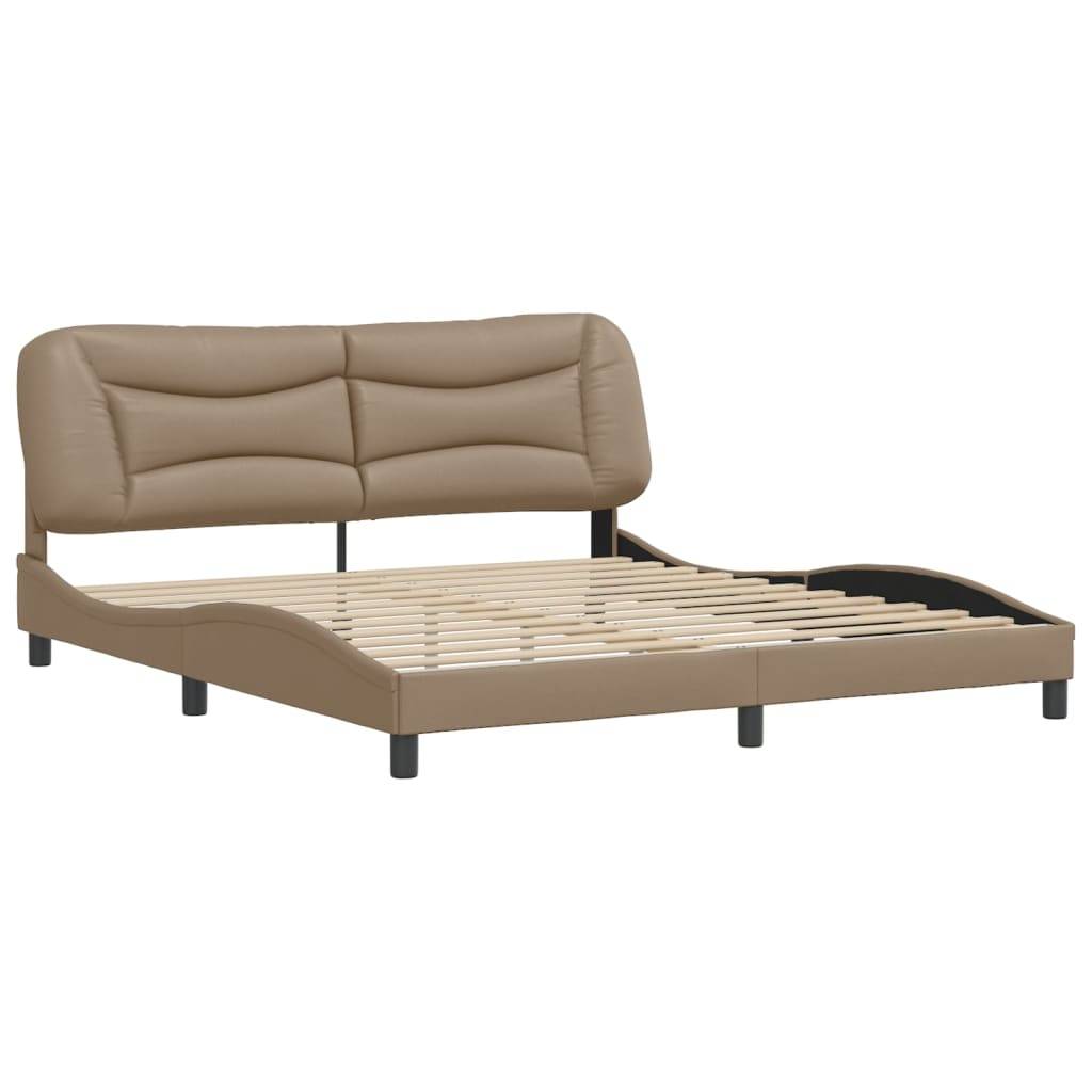 vidaXL Bettgestell ohne Matratze "Hvar" Cappuccino-Braun 180x200 cm Kunstleder