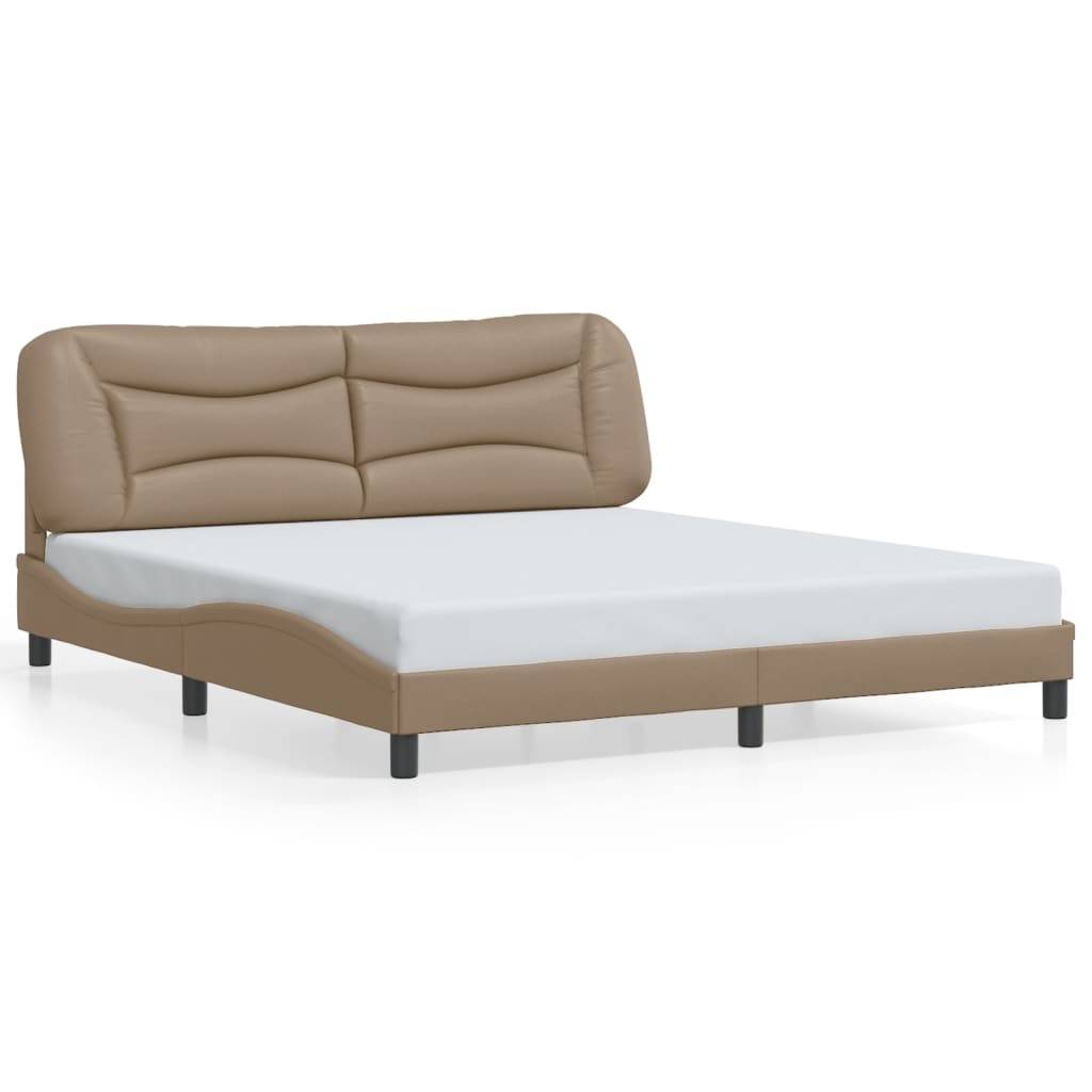 vidaXL Bettgestell ohne Matratze "Hvar" Cappuccino-Braun 180x200 cm Kunstleder