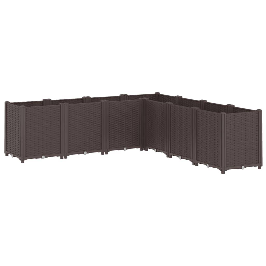 vidaXL Pflanzkübel Braun 160x160x53 cm PP