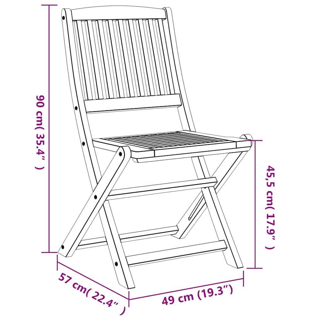 vidaXL Gartenstühle 4 Stk. Klappbar 57x49x90 cm Massivholz Akazie