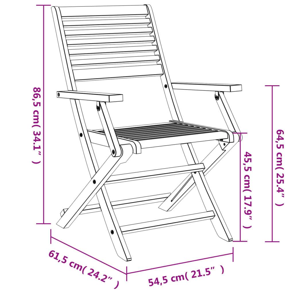 vidaXL Gartenstühle 4 Stk. Klappbar 54,5x61,5x86,5cm Massivholz Akazie
