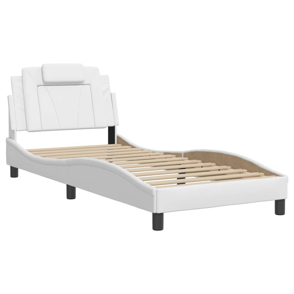 vidaXL Bettgestell "Viana" ohne Matratze Weiß 90x200 cm Kunstleder