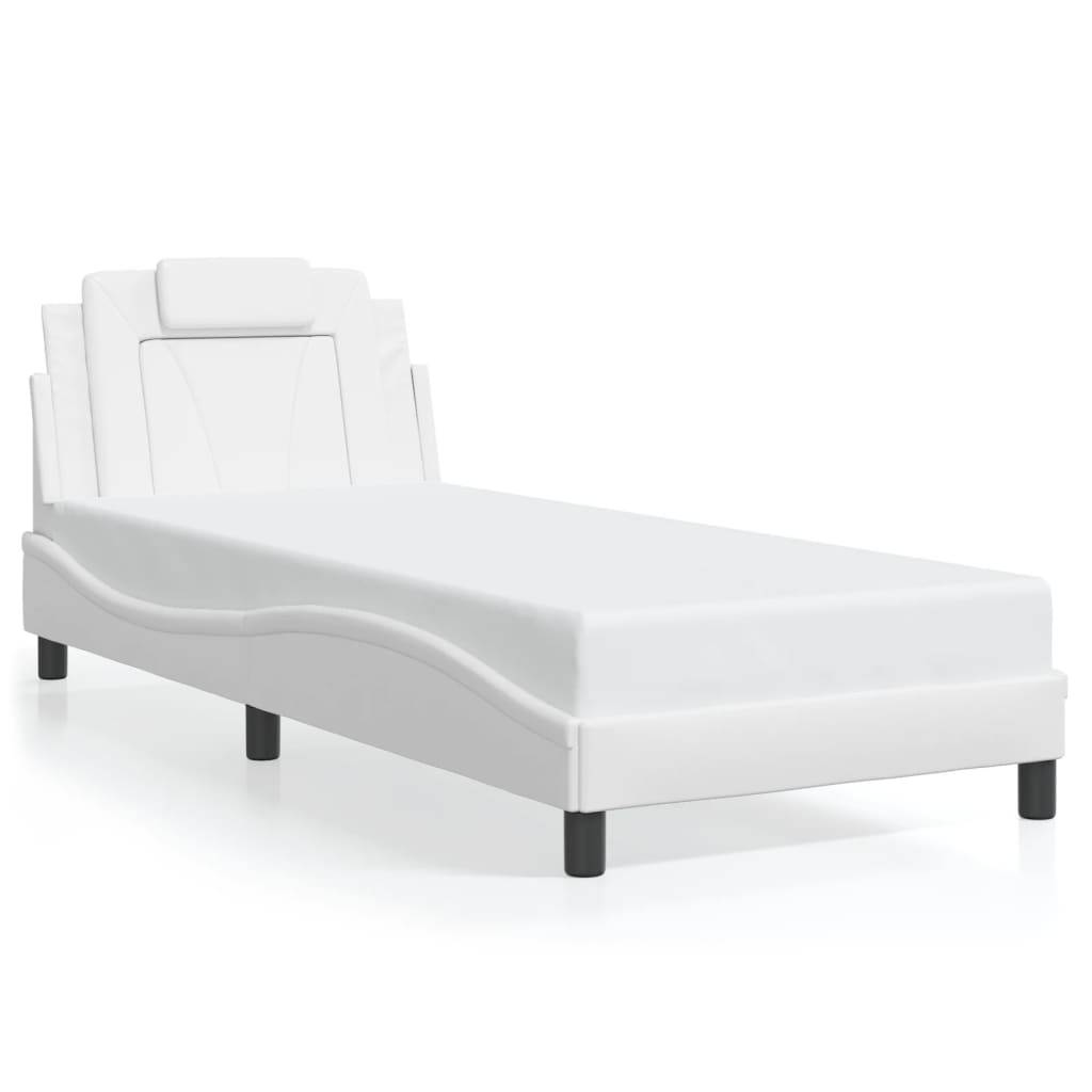 vidaXL Bettgestell "Viana" ohne Matratze Weiß 90x200 cm Kunstleder