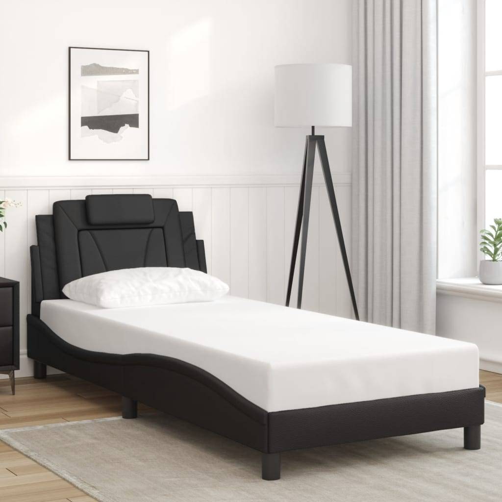 vidaXL Bettgestell "Viana" ohne Matratze Schwarz 80x200 cm Kunstleder