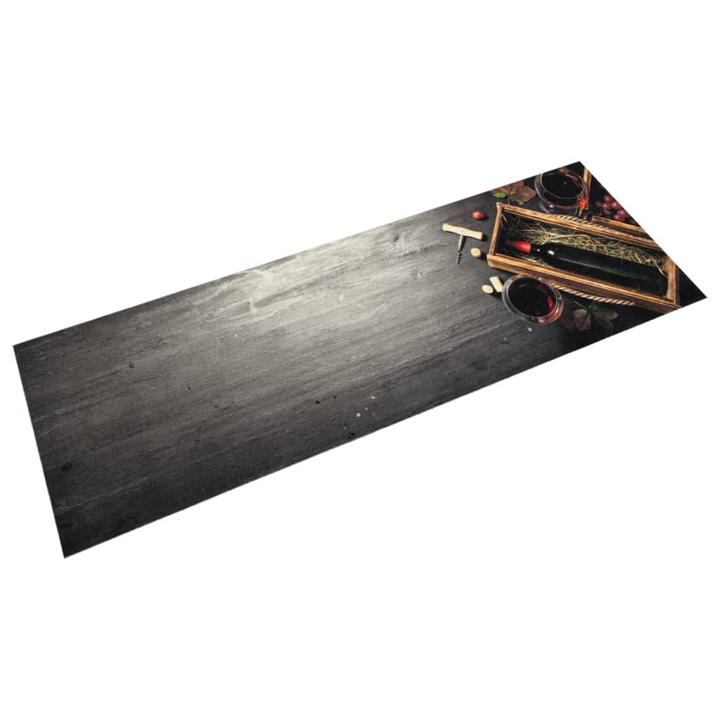 vidaXL Küchenteppich Waschbar Weinflasche 45x150 cm Samt